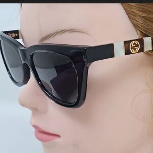 Gucci Black&Gold Mother of Pearl Sunglasses Retro
